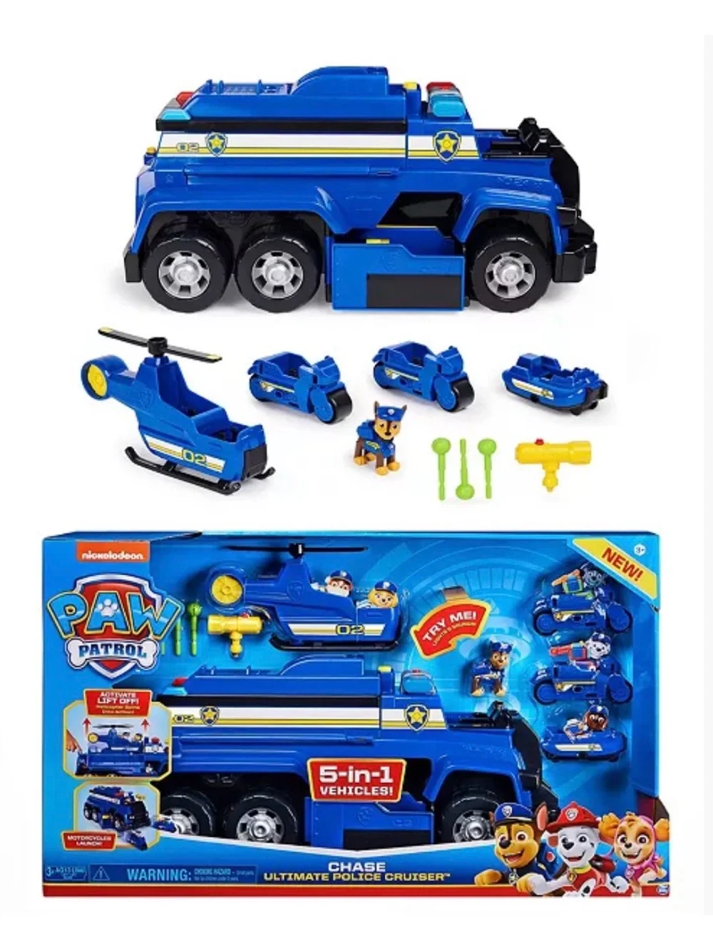 EUC Paw Patrol, Chase’s 5-in-1 Ultimate Cruiser with Lights and Sounds | Age 3+